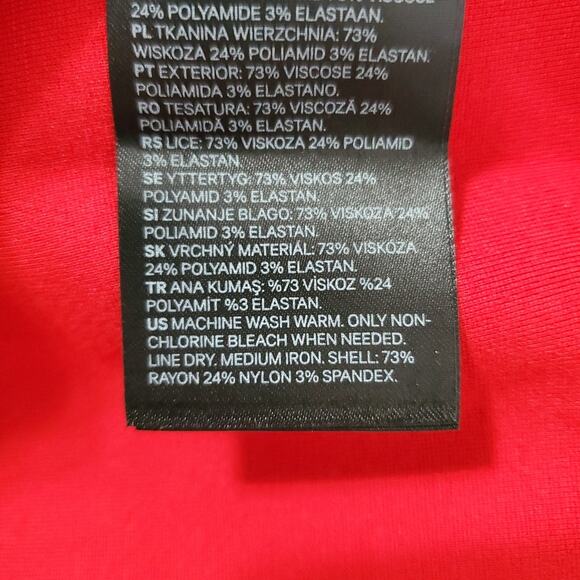 H&M Red Gold Stretch Classy Sexy Dress SZ M Medium Wedding Christmas Party - Picture 8 of 12